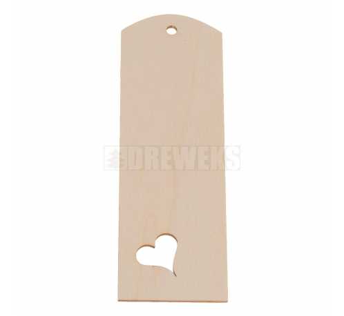 Plywood bookmark - heart