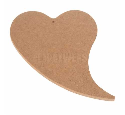 Heart cut-out 240mm - MDF material/ with hole/ twisted shape