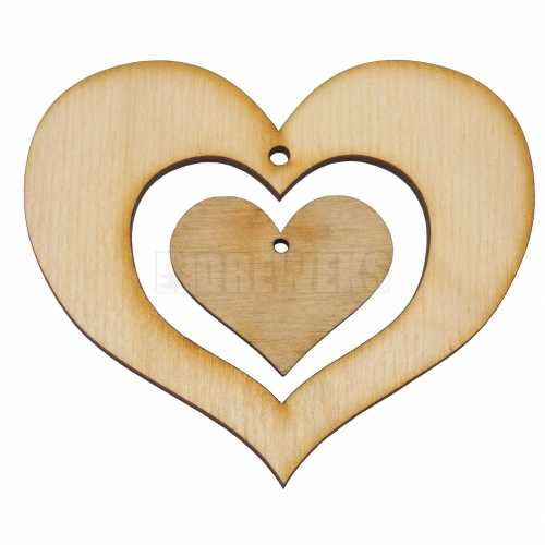 Heart 30mm&70mm - plywood/ 2in1