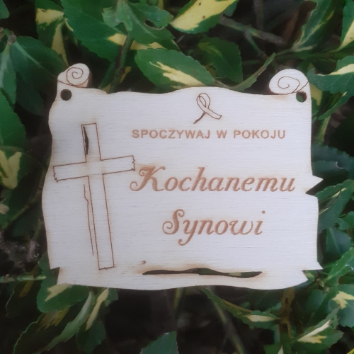 OUTLET Zawieszka pożegnalna - kochanemu synowi (wymiary - 5.2x6.5x0.3 cm) - o24/105