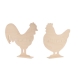 Hen & cock on stand - set of 2 pcs