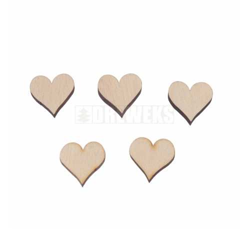 Heart cut-out 25mm - wood