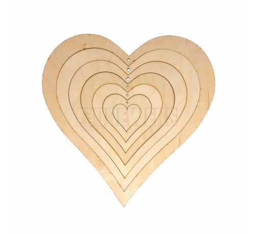Hearts - plywood/ 7in1