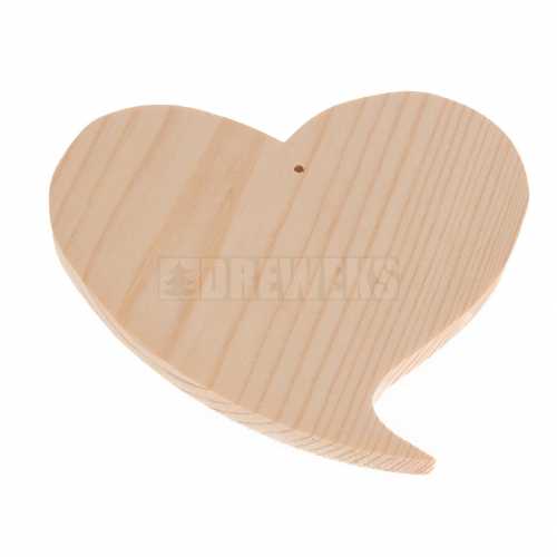 Heart cut-out 70mm - wood/ twisted shape