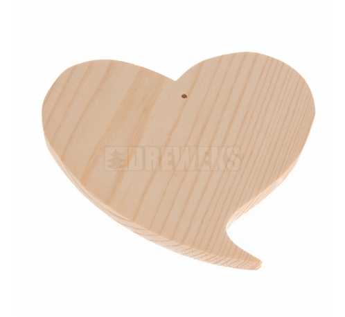 Serce drewniane zakręcone 7cm z dziurką