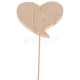 Heart cut-out 70mm - wood/ twisted shape/ on stick