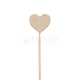 Plywood heart on a stick - 3 cm
