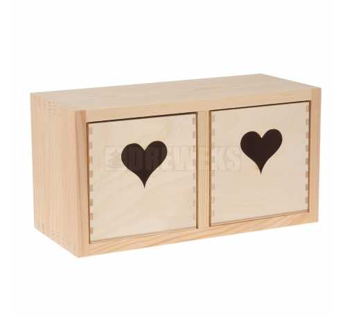 Chest of drawers with hearts - 2 square drawers