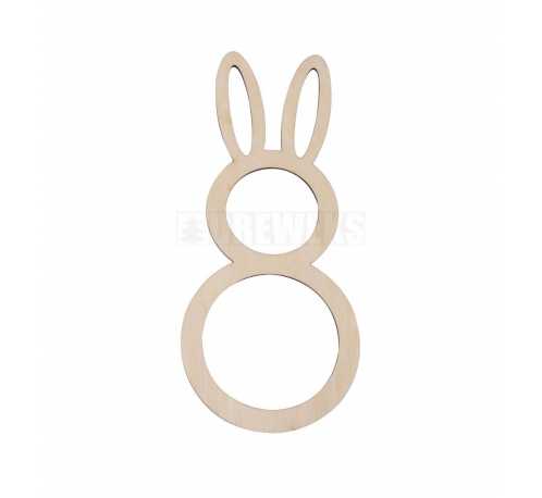 Egg shaped tag - rabbit on swing