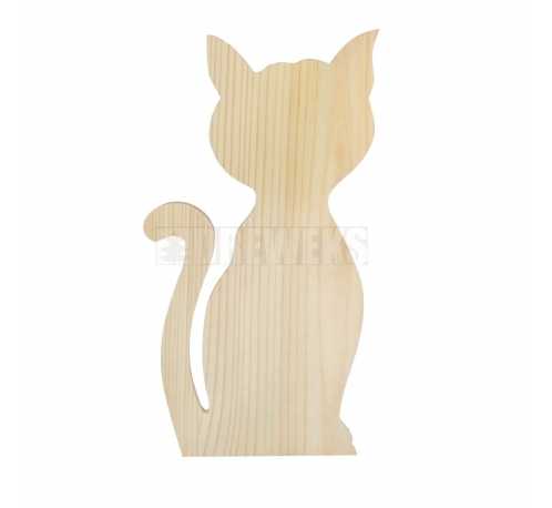 Wooden cat 29 cm