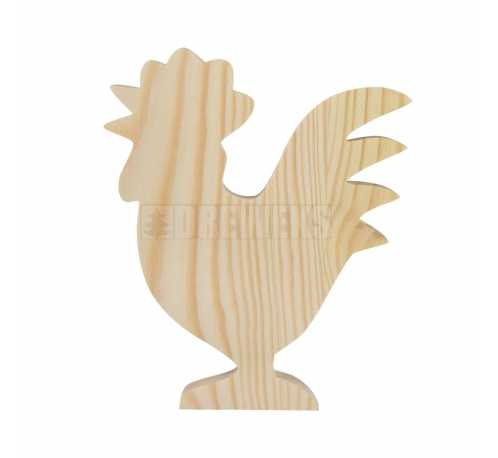 Wooden rooster 14 cm