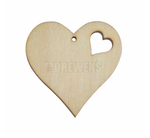 Heart cut-out 40mm - plywood/ with heart shaped hole
