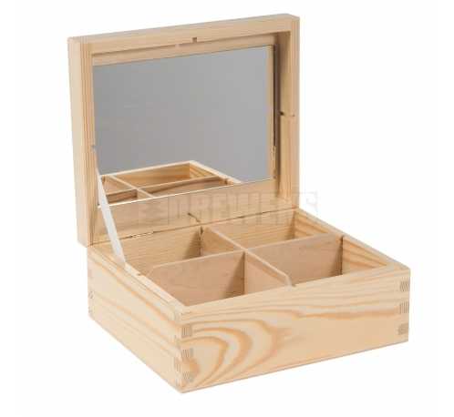 Box / container with mirror - 4 compartments