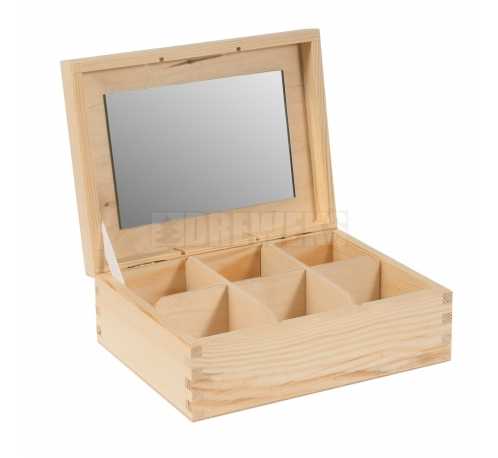 Box / container with mirror - 6 compartments