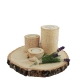 Wooden birch candlestick 8 cm