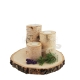 Wooden birch candlestick 12 cm