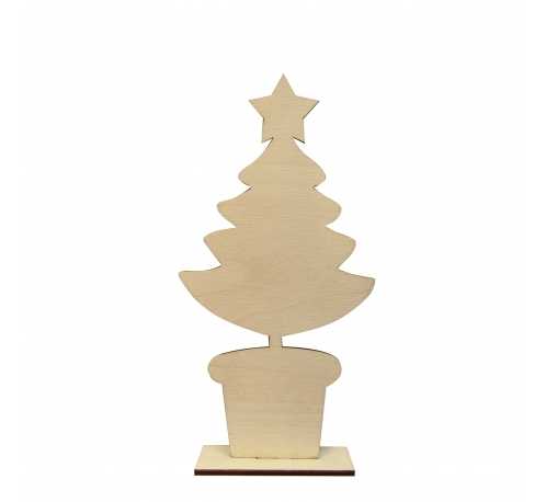Christmas tree with wooden stand