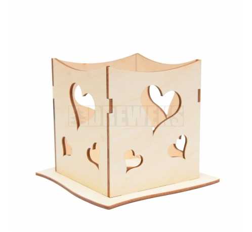 Plywood lamp - heart