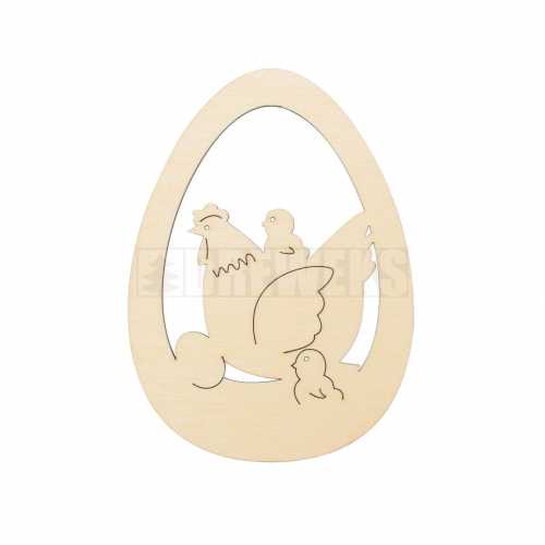 Egg shaped tag - hen