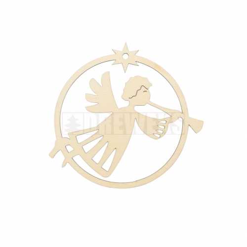 Christmas tag - angel with trumpet