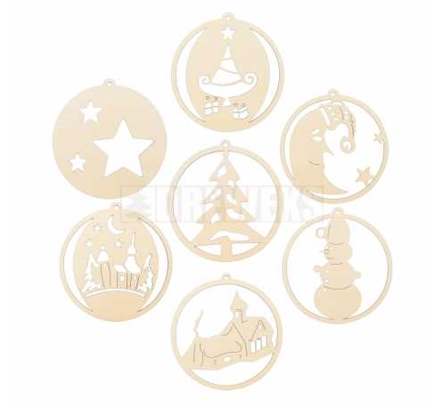 Bauble shaped tags - set of 7 pcs