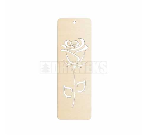 Plywood bookmark - rose