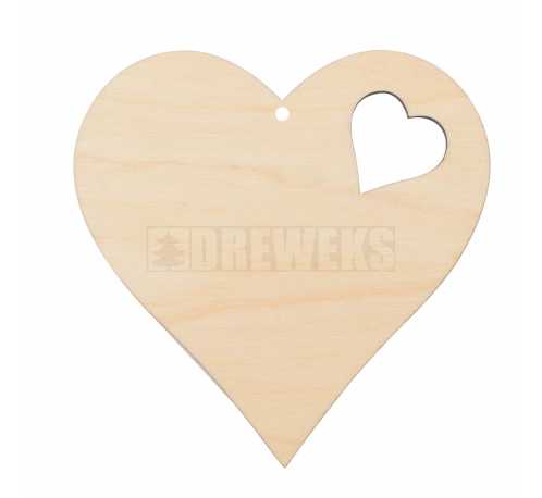 Heart cut-out 70mm - plywood/ with heart shaped hole