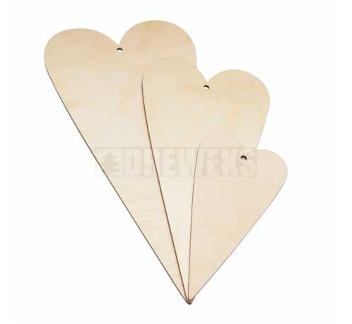 Long heart - set of 3 pieces