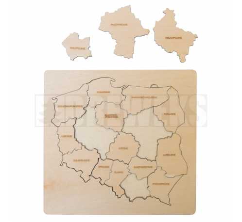 Poland - wooden map