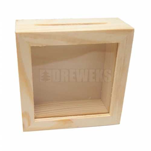 Money box with glass