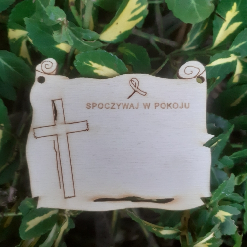 OUTLET Farewell pendant - rest in peace (dimensions - 5.2x6.5x0.3 cm) - o24/100