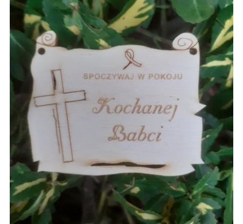 OUTLET Zawieszka pożegnalna - kochanej babci (wymiary - 5.2x6.5x0.3 cm) - o24/101