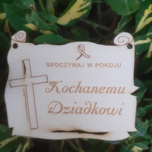 OUTLET Farewell pendant - to my beloved grandfather (dimensions - 5.2x6.5x0.3 cm) - o24/102