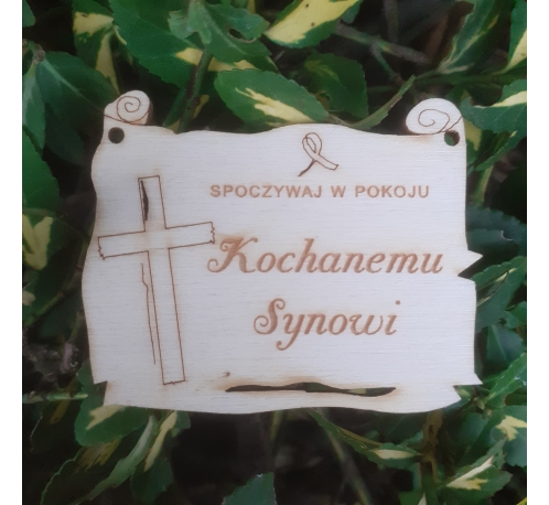 OUTLET Zawieszka pożegnalna - kochanemu synowi (wymiary - 5.2x6.5x0.3 cm) - o24/105