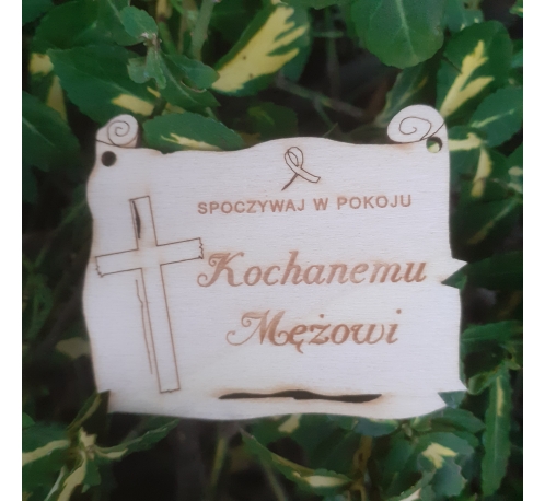 OUTLET Zawieszka pożegnalna - kochanemu mężowi (wymiary - 5.2x6.5x0.3 cm) - O24/108