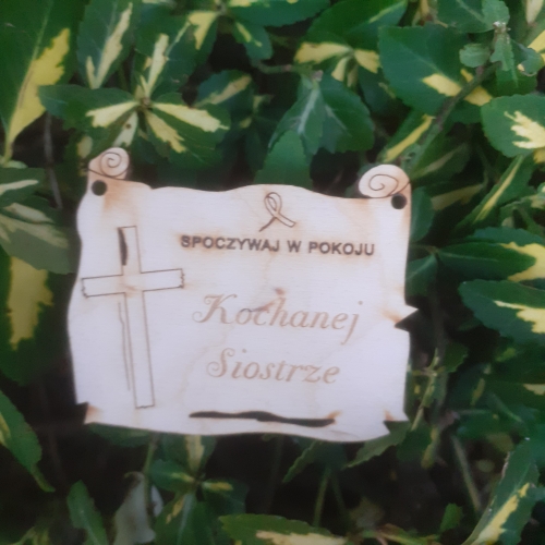 OUTLET Farewell pendant - to my beloved sister (dimensions - 5.2x6.5x0.3 cm) - o24/110