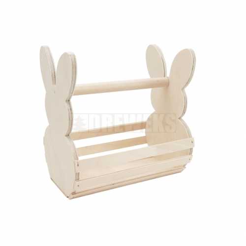 Wooden basket - rabbit