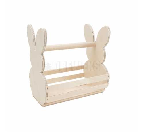 Wooden basket - rabbit