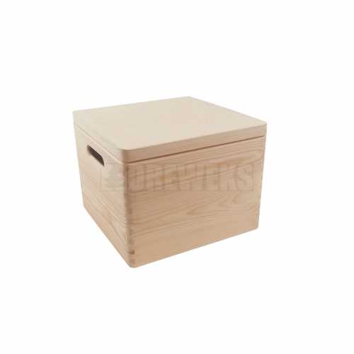 Storage box with lid and handles - big, Knock-in hinges