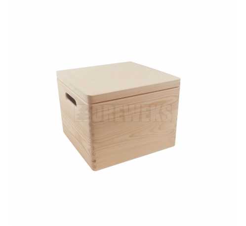 Storage box with lid and handles - big, Knock-in hinges