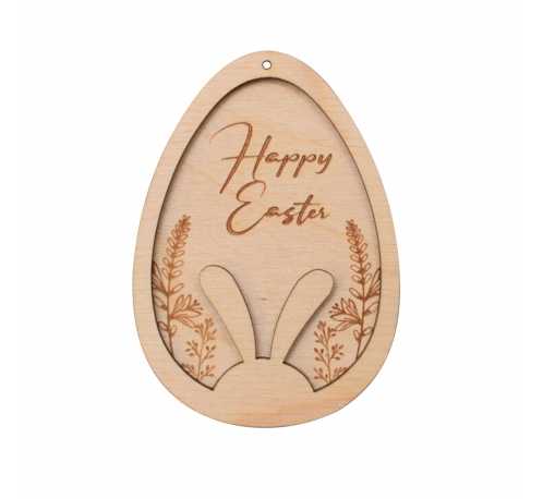 Zawieszka jajko z uszami - "Happy Easter"