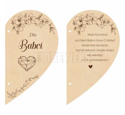 Wooden greeting card for grandmother