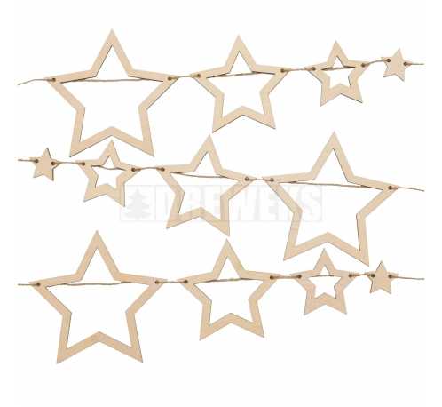 Garland - wooden stars
