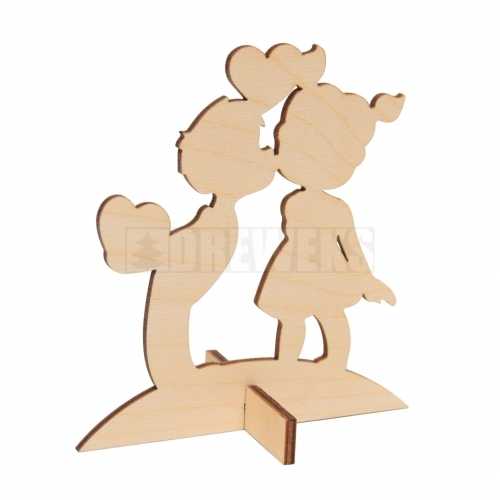 In love couple - plywood decoration on a base