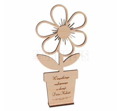 Flower with engraving for Women's Day