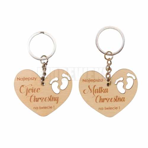Keychain with footprints for godparents
