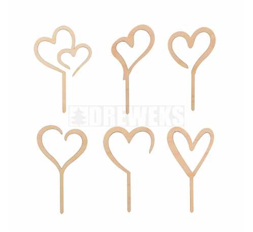 Mini heart toppers - set of 6