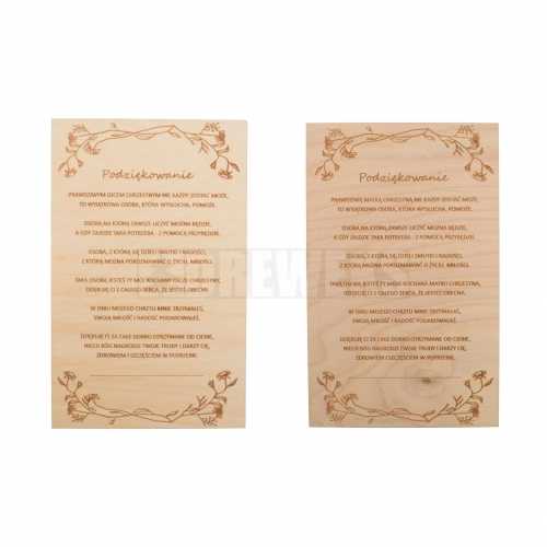 Double-sided thank you card for godparents