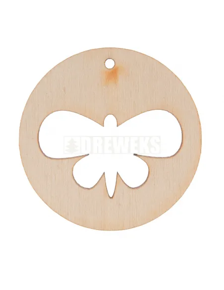 Kolczyk okrągły motyl sklejka BAZA