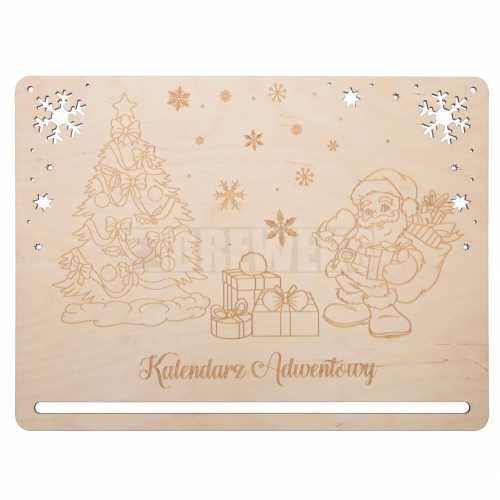 Advent calendar with decorative engraving